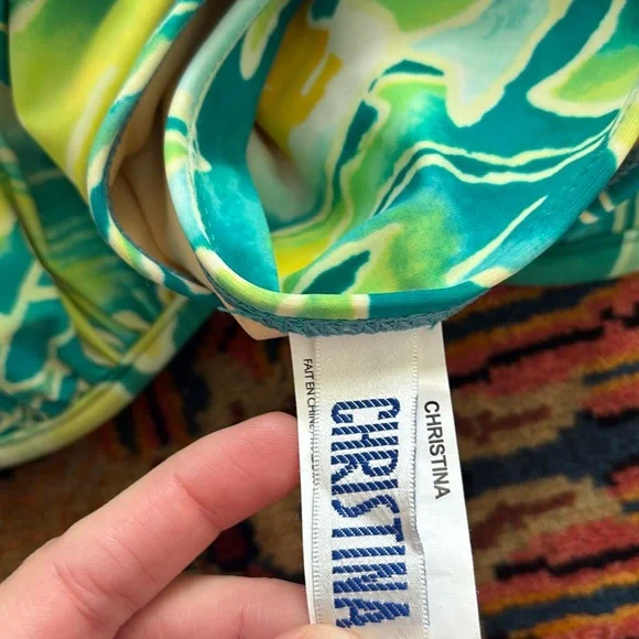 Vintage CHRISTINA Bikini NWT NEW floral beachy medium + large small? 90s - Picture 7 of 13